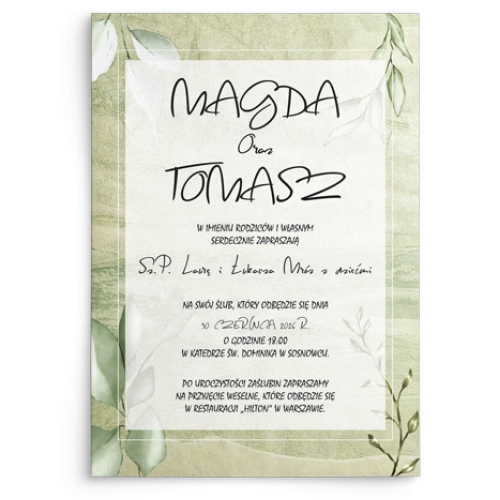 Zaproszenia ślubne Mgiełka - Motyw 1