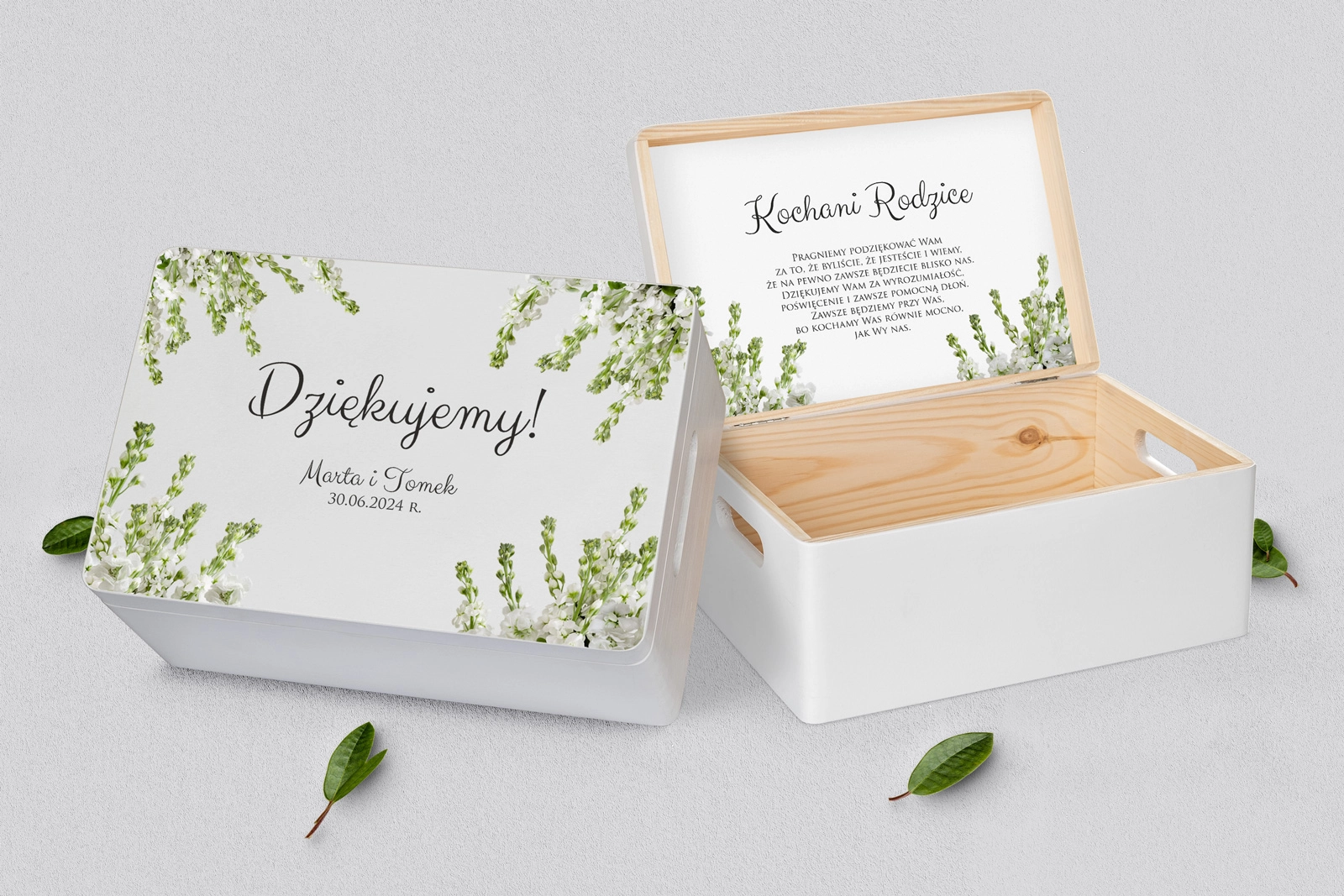 Skrzyneczka dla Rodziców - biała Soft Motyw 8