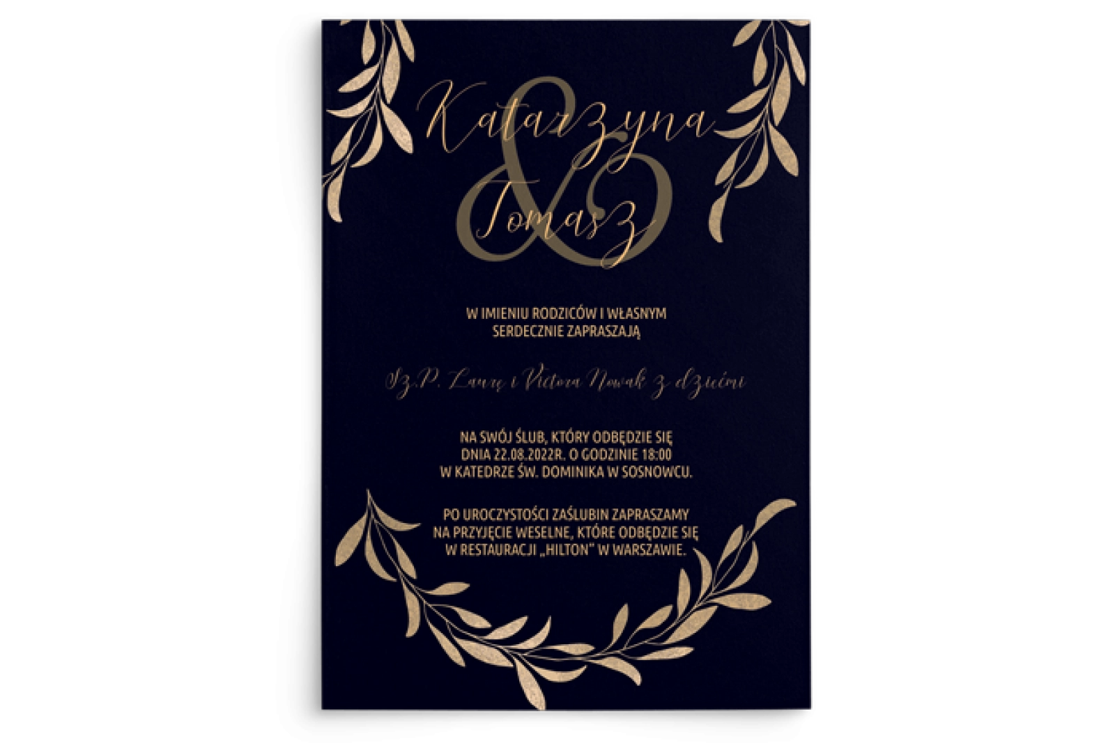 Zaproszenia ślubne Goldish- Motyw3