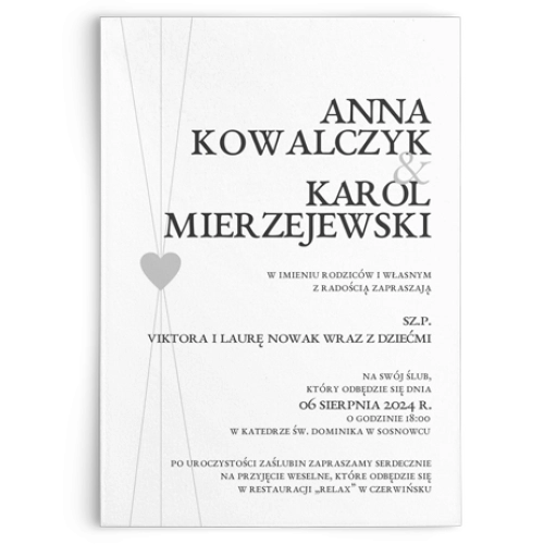 Zaproszenia ślubne Elegance - Motyw 2