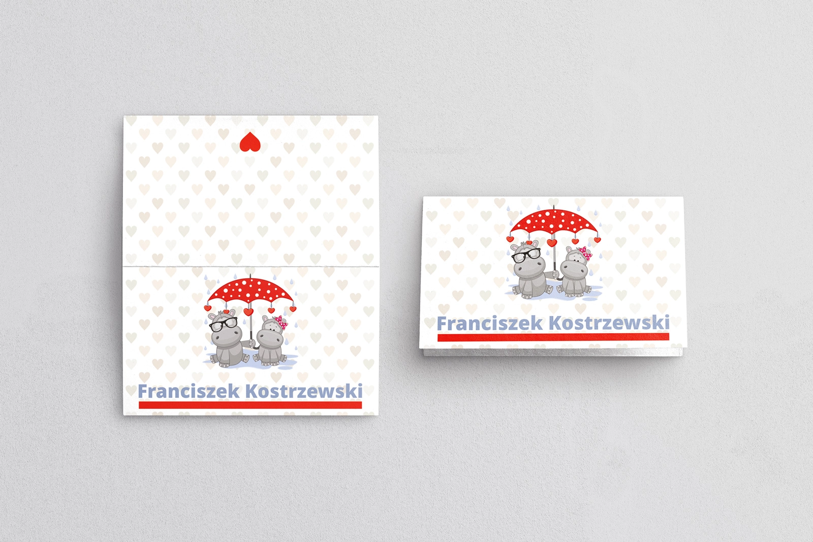 Winietki ślubne składane Uroczy Deszcz Motyw 15