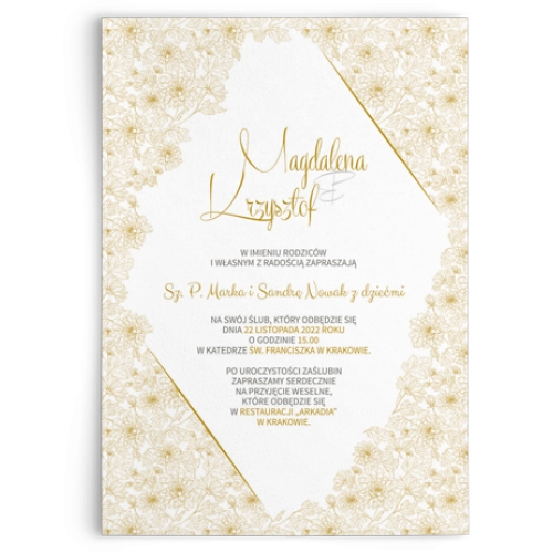 Zaproszenia ślubne Fancy - Motyw Złoty