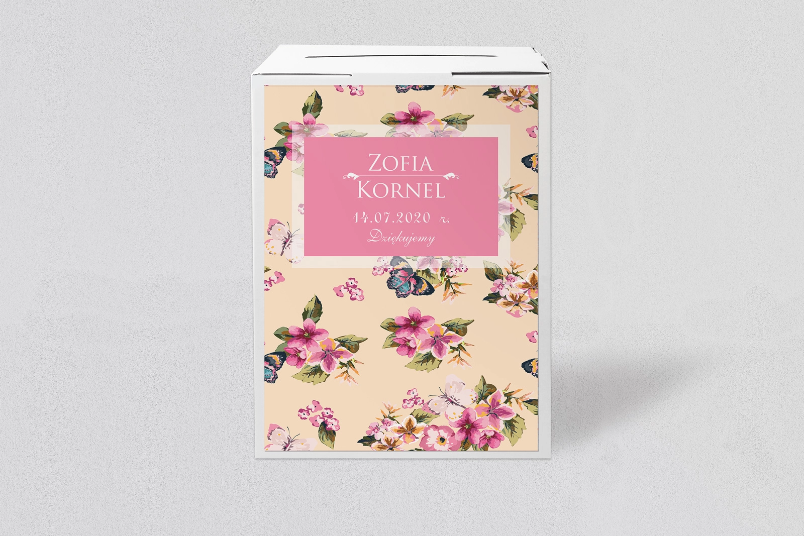 Pudełko na koperty i pieniądze Kwiatowe Pole Motyw 5