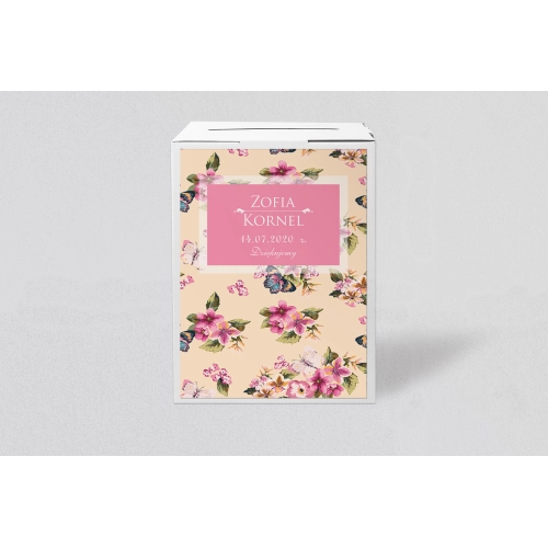 Pudełko na koperty i pieniądze Kwiatowe Pole Motyw 5