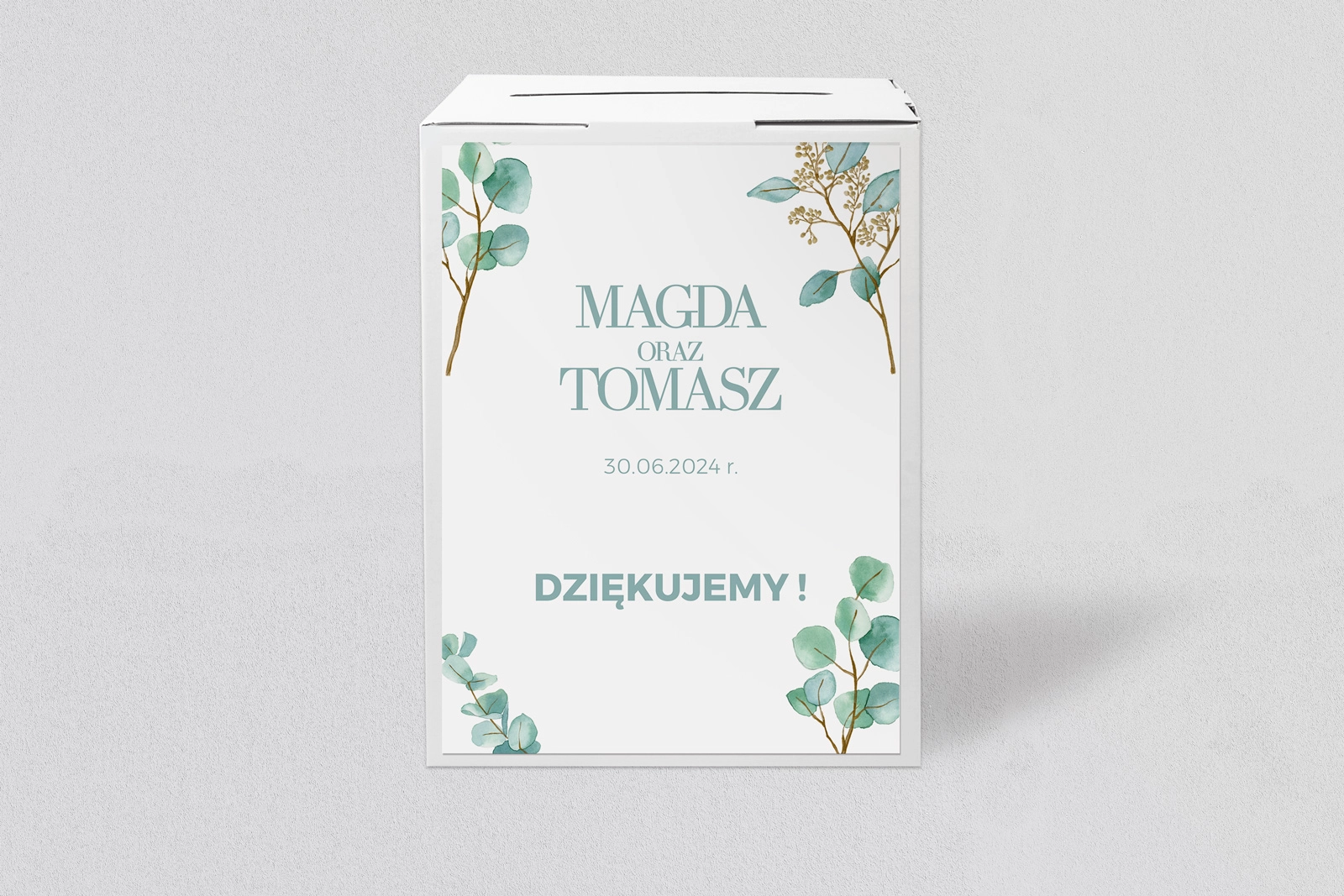 Pudełko na koperty i pieniądze Eukaliptus Motyw 1