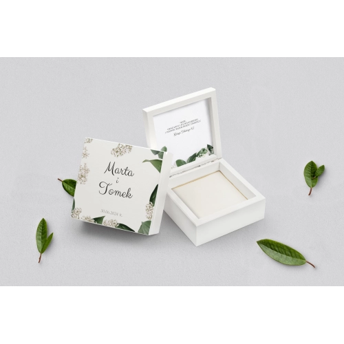 Pudełko na obrączki białe - Soft Motyw 1
