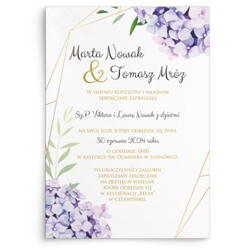 Zaproszenia ślubne Flowers & Frame - Motyw 1