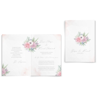 Zaproszenia ślubne Lili - Składane Motyw 2