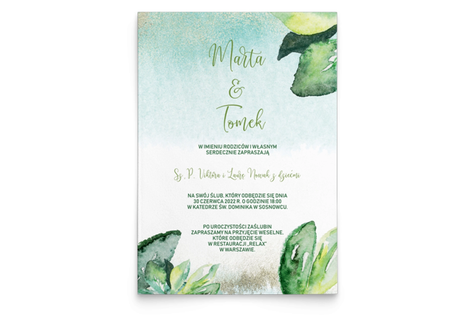 Zaproszenia ślubne Tropical - Motyw 3