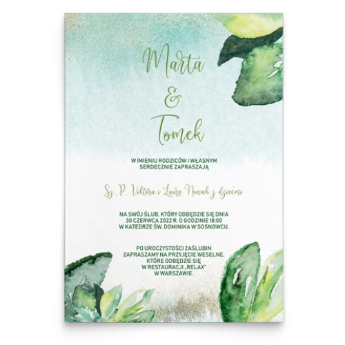 Zaproszenia ślubne Tropical - Motyw 3