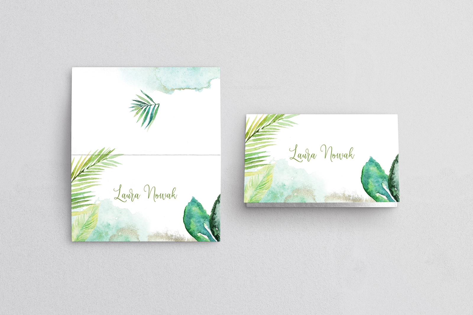 Winietki ślubne składane Tropical - Motyw 2