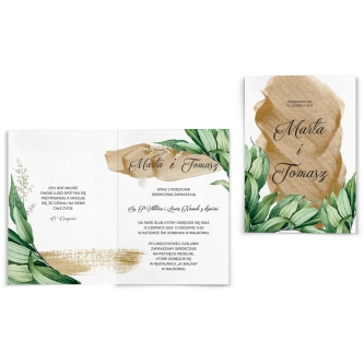 Zaproszenia ślubne Charlotte- Składane Motyw 1