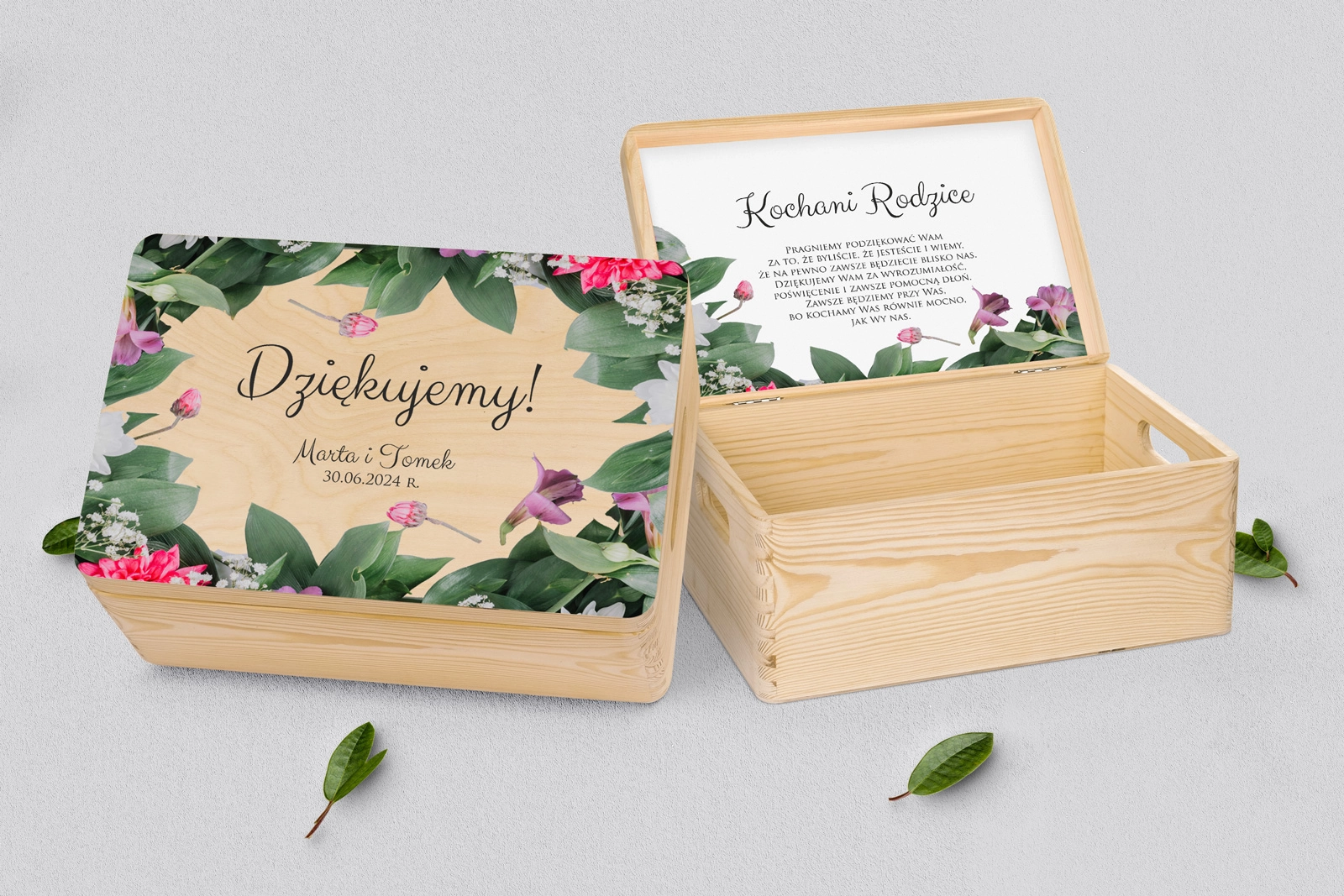 Skrzyneczka dla Rodziców - naturalna Soft Motyw 6