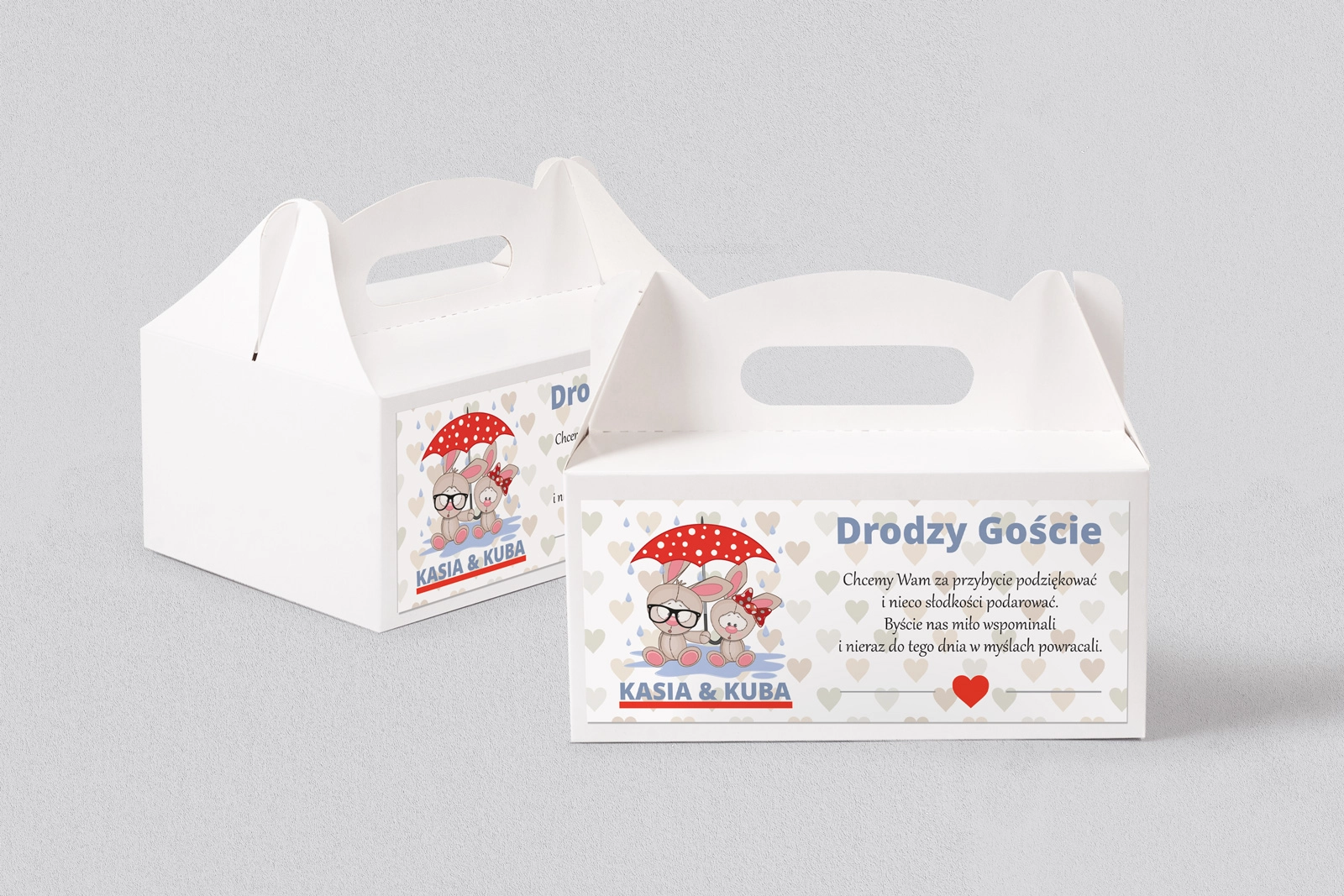 Pudełko na ciasto weselne Uroczy Deszcz Motyw 4