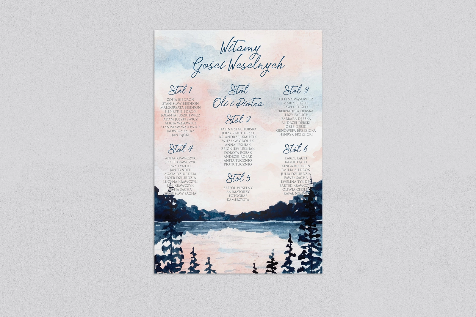 Plan stołów weselnych Gaja - Motyw 2