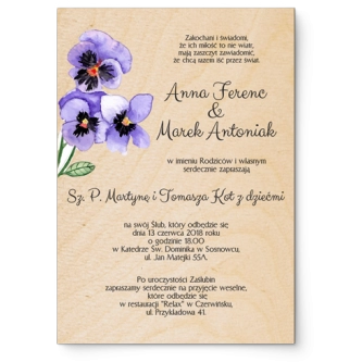 Zaproszenia ślubne Sweet Love- Drewniane Motyw 3