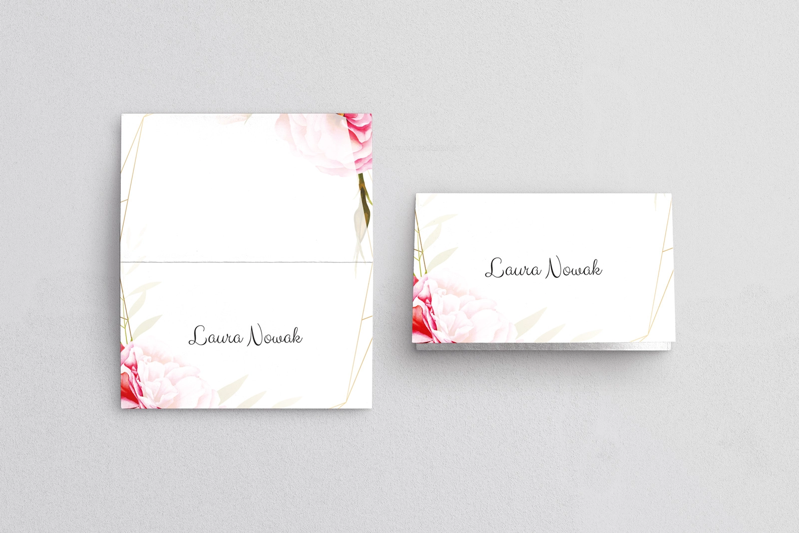 Winietki ślubne składane Flowers & Frame - Motyw 5