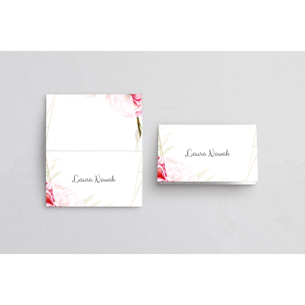 Winietki ślubne składane Flowers & Frame - Motyw 5