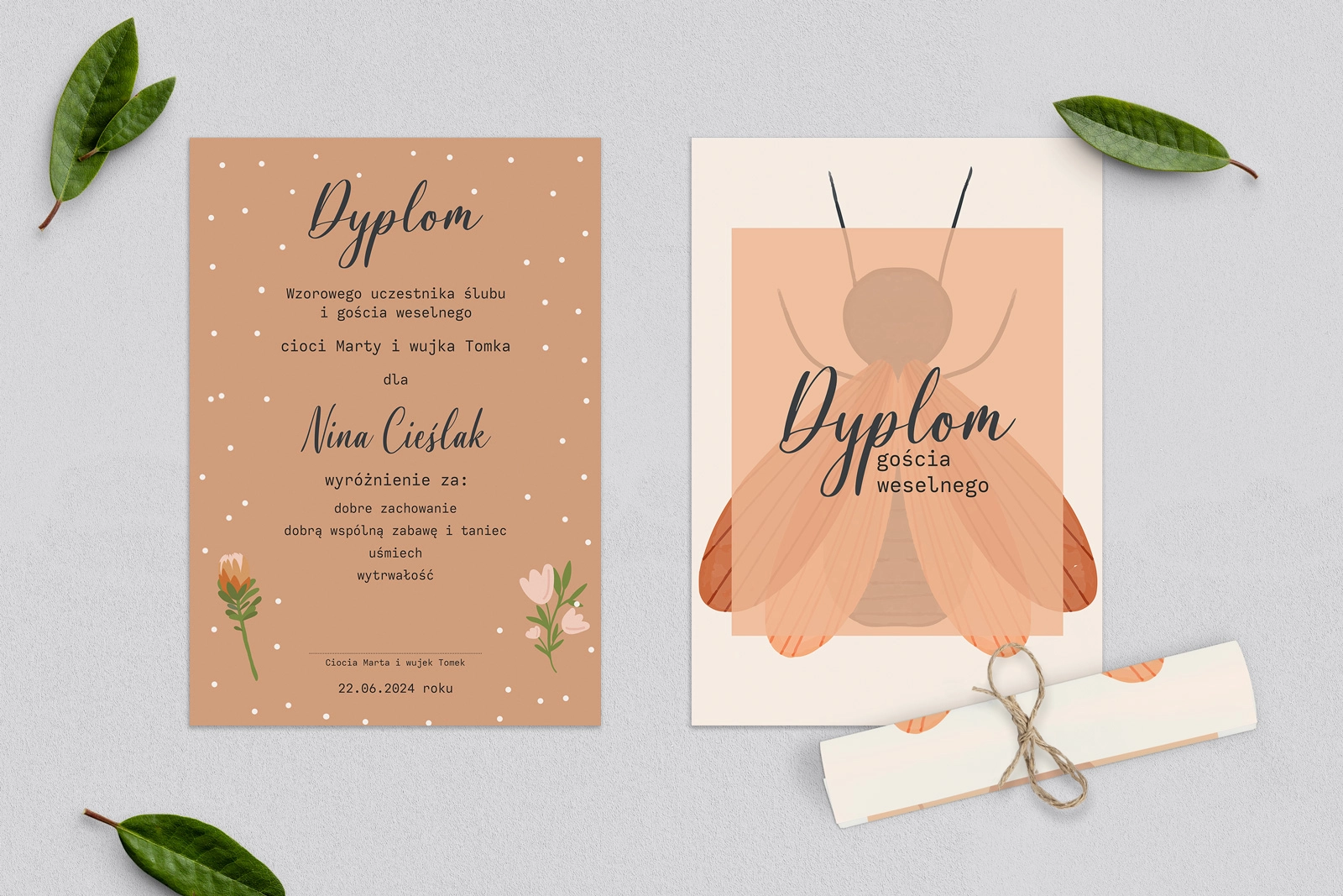 Dyplomy dla Dzieci - Butterflies - Motyw 2