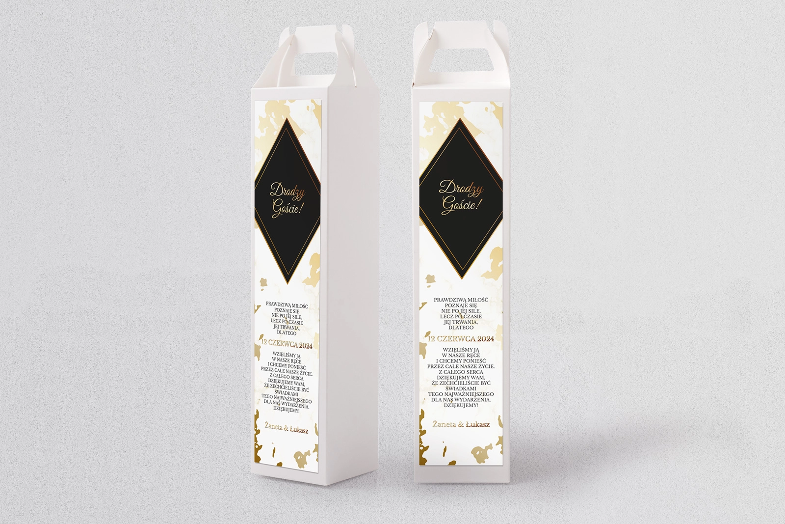 Pudełko na alkohol Marmur & Złoto Motyw 5