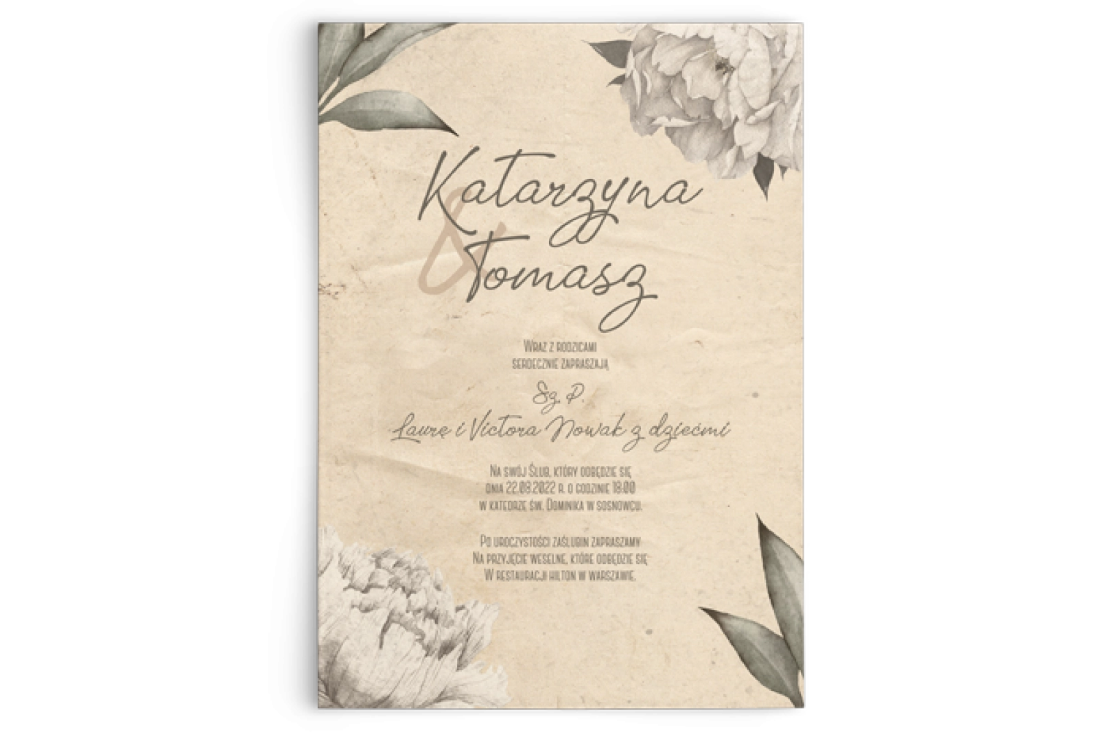 Zaproszenia ślubne Old Fashion - Motyw 1