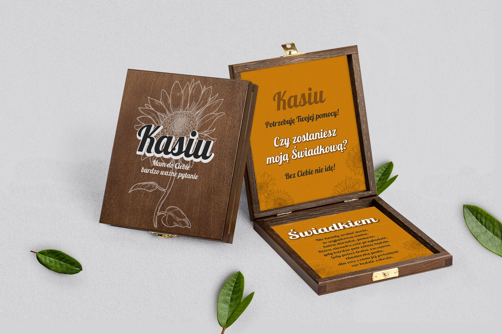 Prośba o świadkowanie - brązowe puzzle Sunflowers Motyw 3