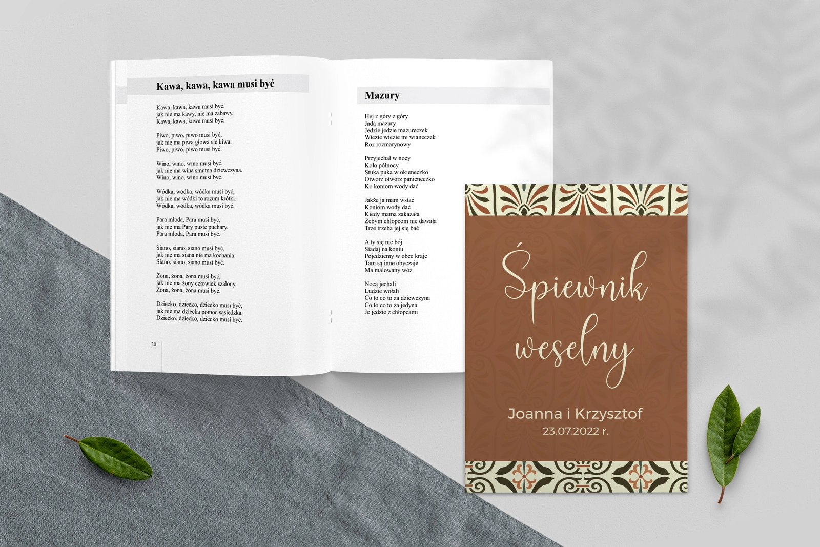 Śpiewnik Weselny - Vintage Motyw 3