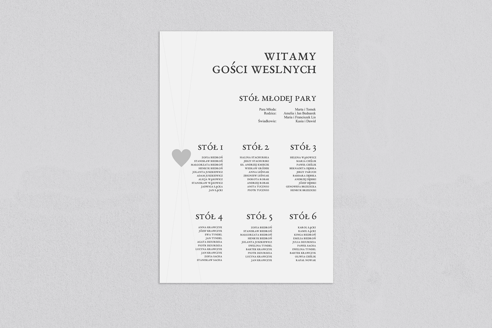 Plan stołów weselnych Elegance - Motyw 2