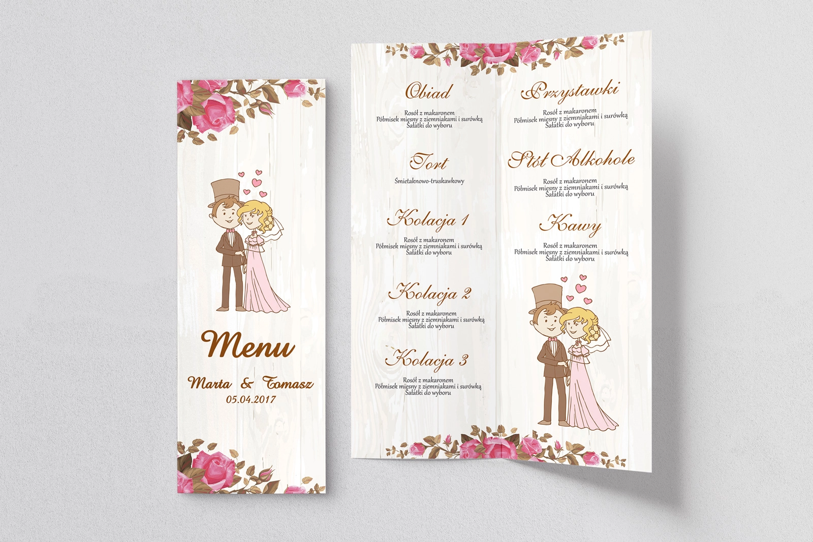 Menu Weselne Naturalna Miłość Motyw 6