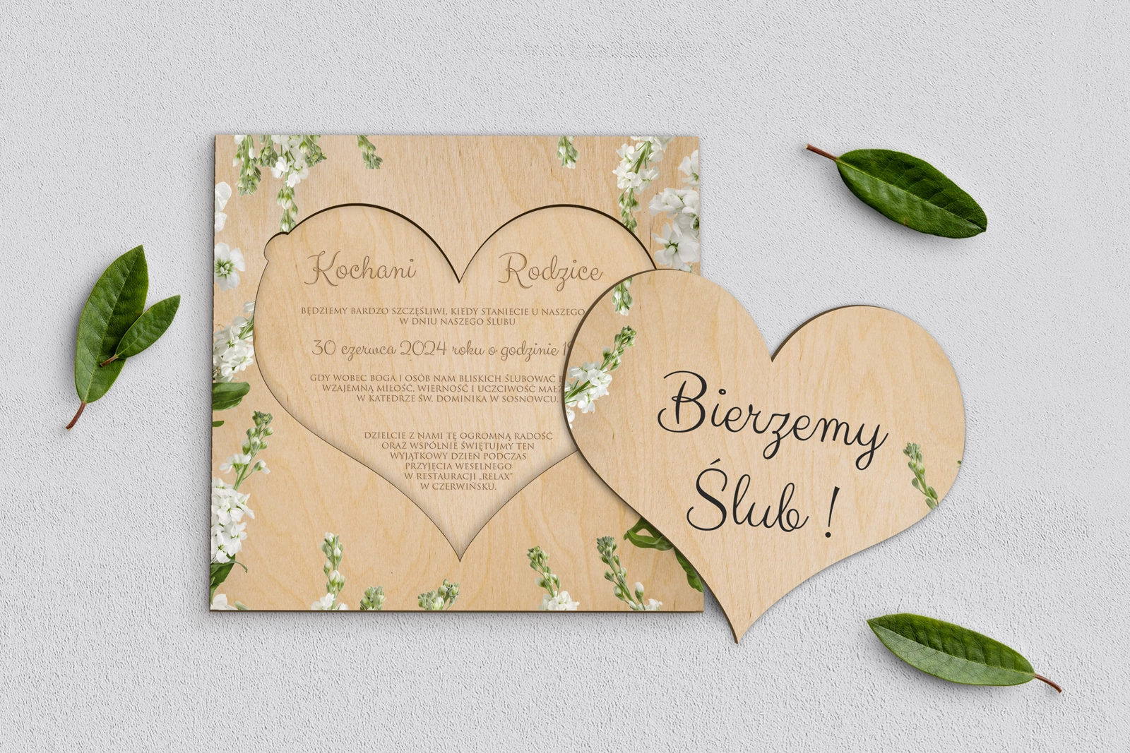 Drewniane Zaproszenie dla Rodziców - Soft Motyw 8