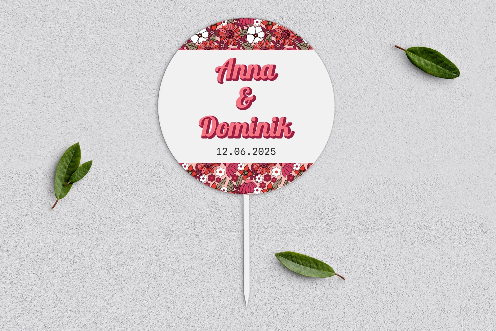 Topper na tort weselny - Retro Style Motyw 2