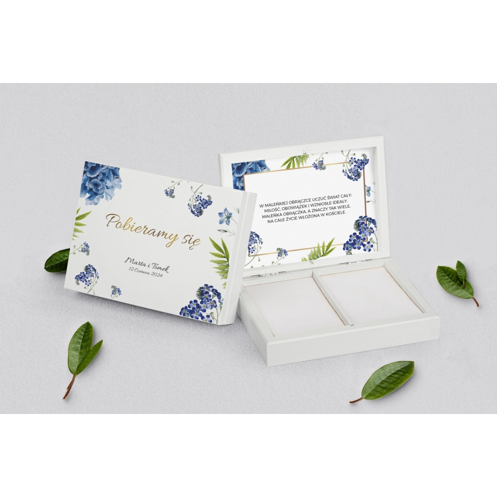 Pudełko na obrączki prostokątne białe - Dream Motyw 4