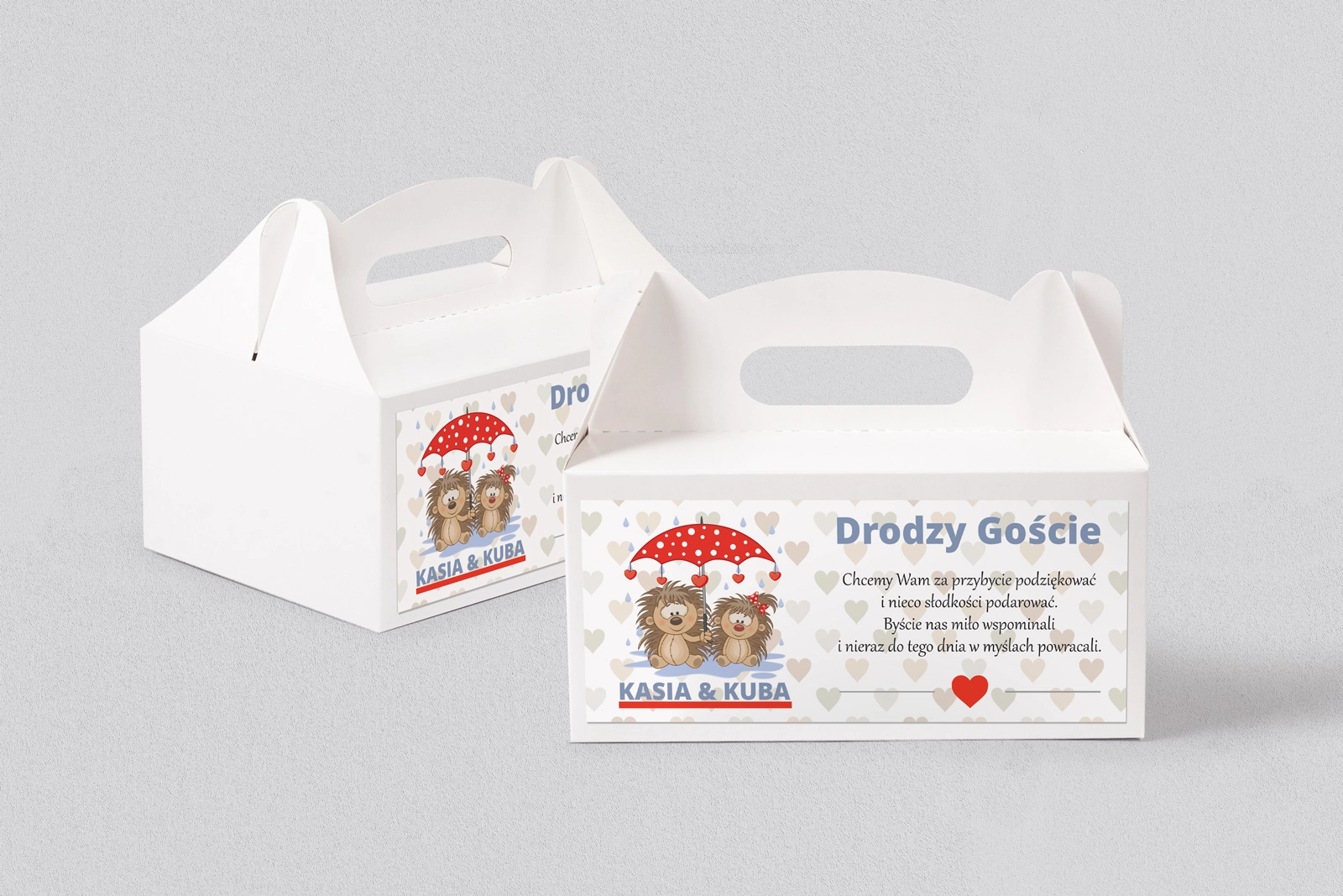 Pudełko na ciasto weselne Uroczy Deszcz Motyw 16