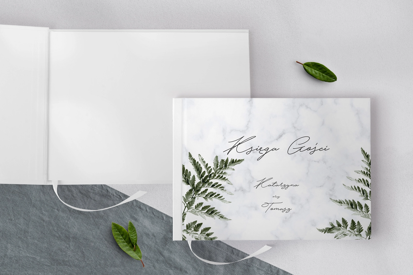 Księga Gości Weselnych Marble leaf Motyw 2
