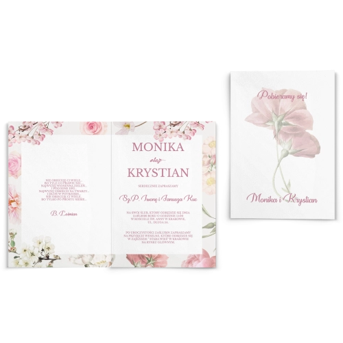 Zaproszenia ślubne Garden of Love - Składane motyw 2