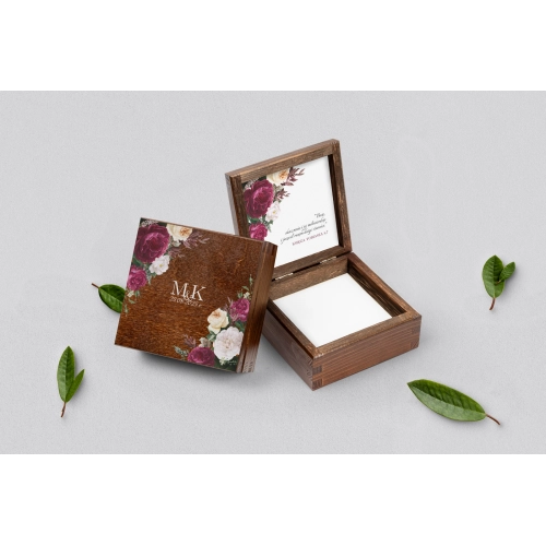 Pudełko na obrączki brązowe - Fabello Motyw 1