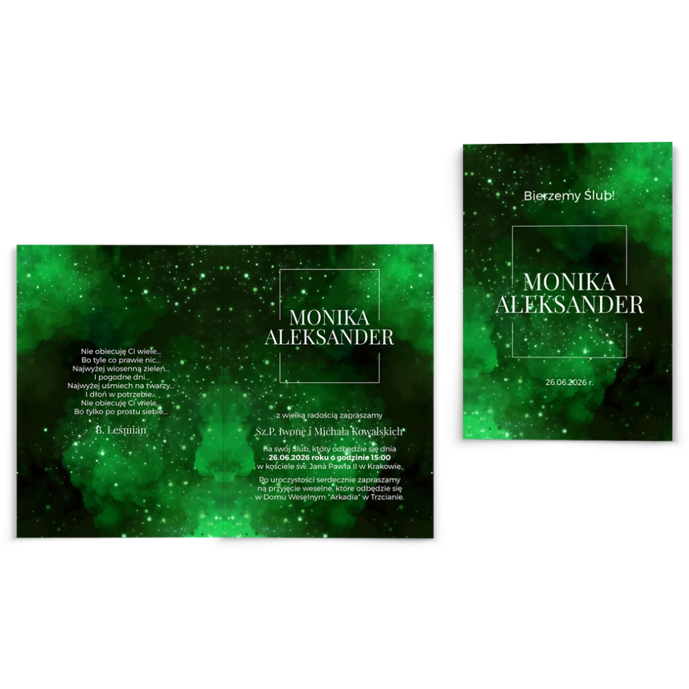 Zaproszenia ślubne Colors of the Sky - Składane motyw 1