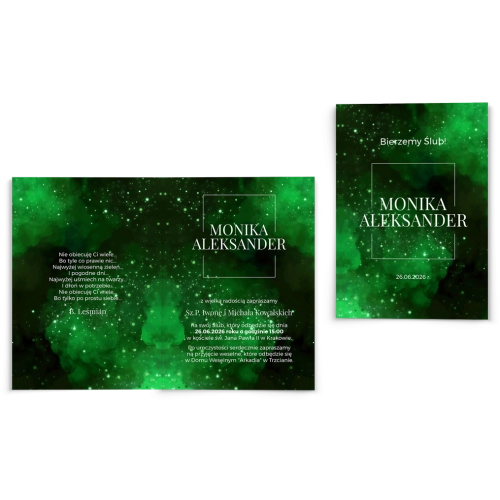 Zaproszenia ślubne Colors of the Sky - Składane motyw 1