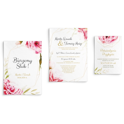 Zaproszenia ślubne Flowers & Frame - Motyw 5