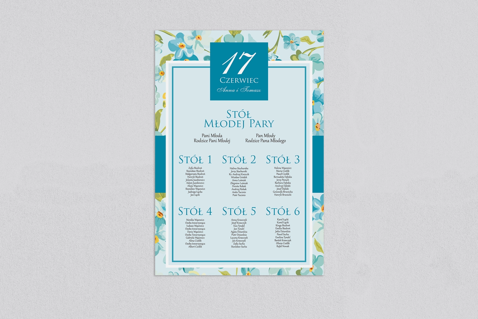 Plan stołów weselnych Nasz Dzień Motyw 6