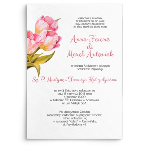 Zaproszenia ślubne Sweet Love - Motyw 4