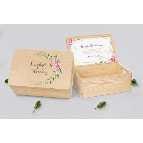 Koszyczek ratunkowy weselny naturalny - Flowers & Frame Motyw 4