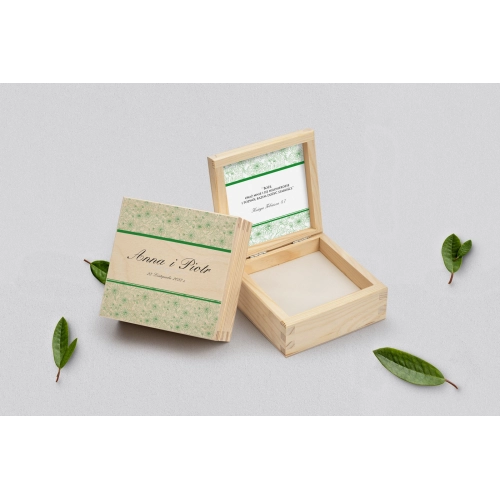 Pudełko na obrączki naturalne - Ornaments Motyw 12