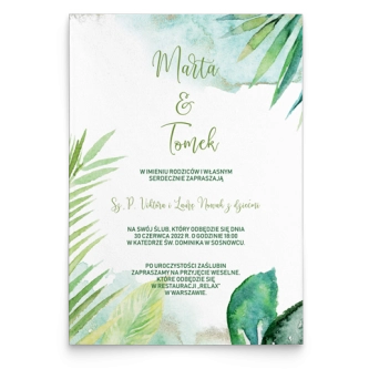 Zaproszenia ślubne Tropical - Motyw 2