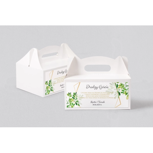 Pudełko na ciasto weselne Flowers & Frame - Motyw 3