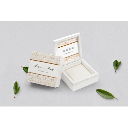 Pudełko na obrączki białe - Ornaments Motyw 4