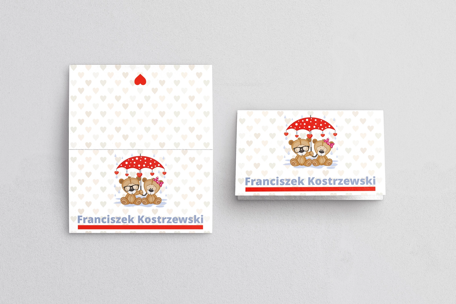 Winietki ślubne składane Uroczy Deszcz Motyw 14