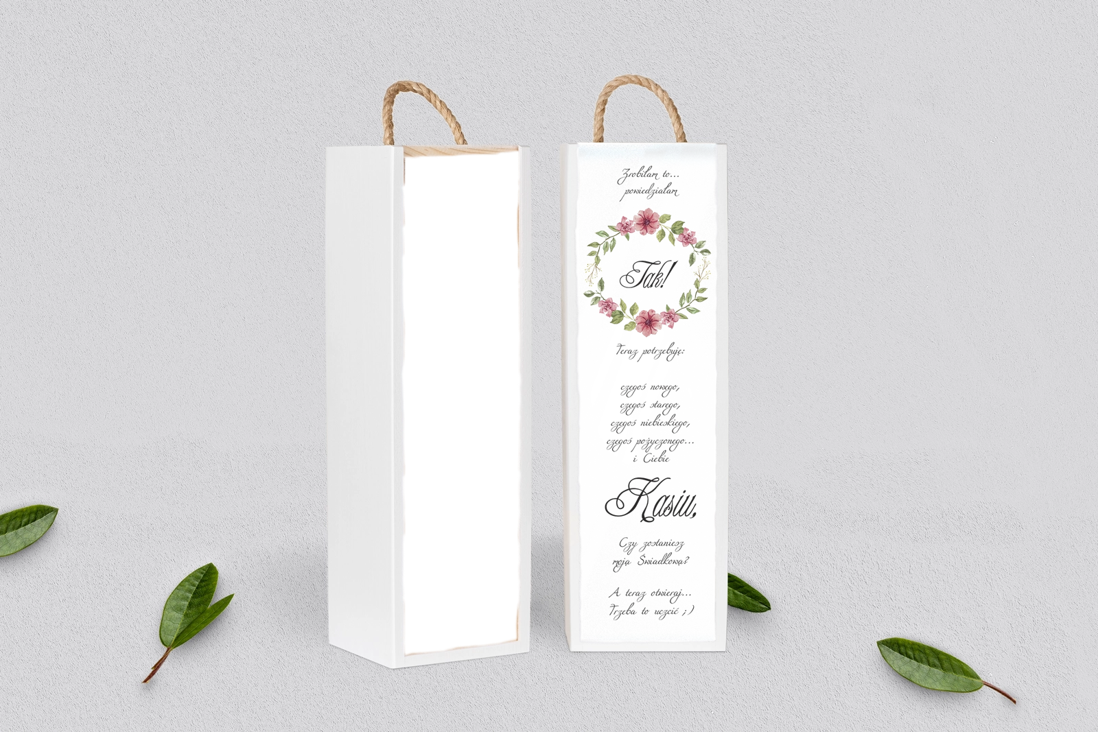 Prośba o Świadkowanie - SNW Akryl biała Akwarelowe Wianki Motyw 6