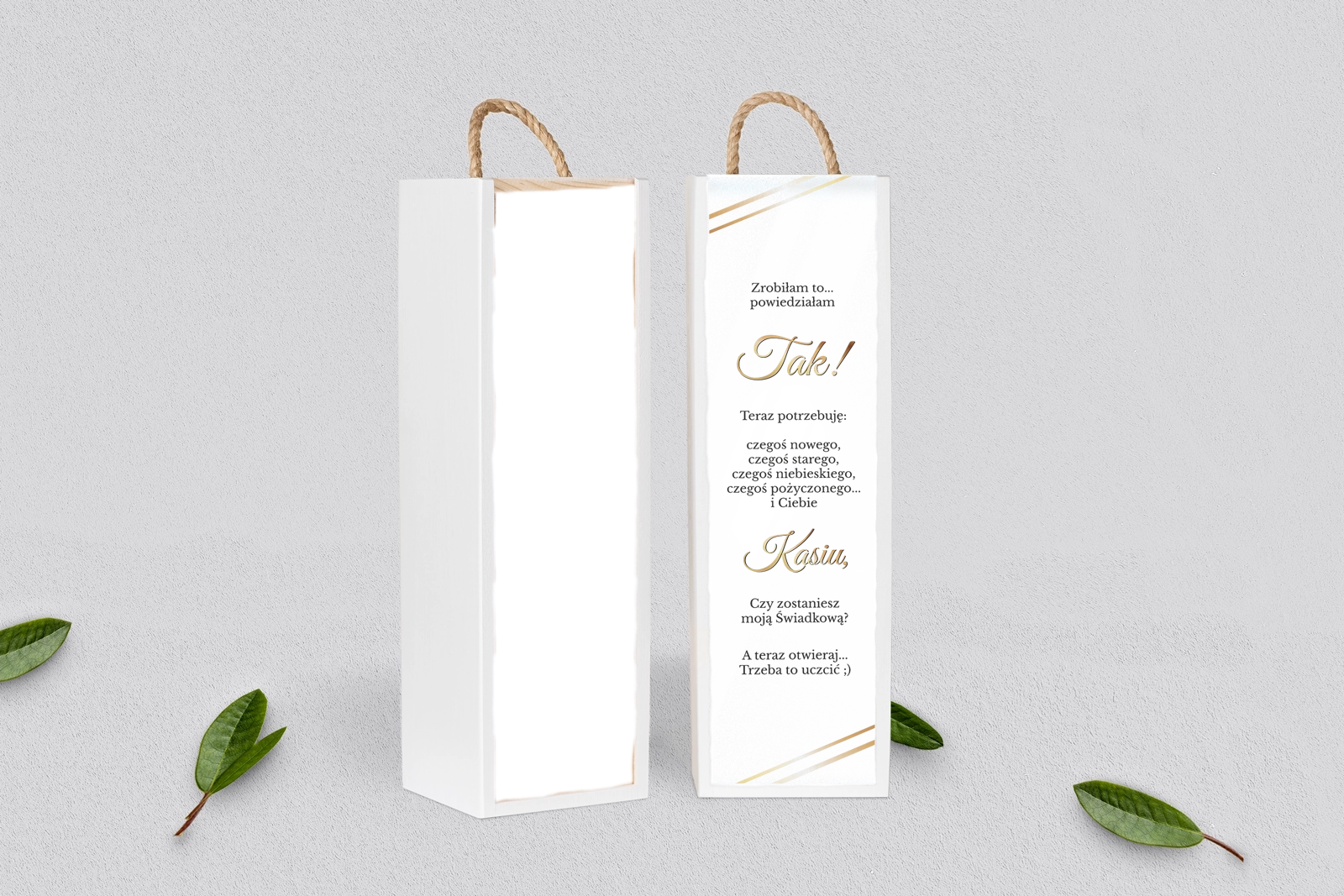 Prośba o Świadkowanie - SNW Akryl biała Marmur & Złoto Motyw 1