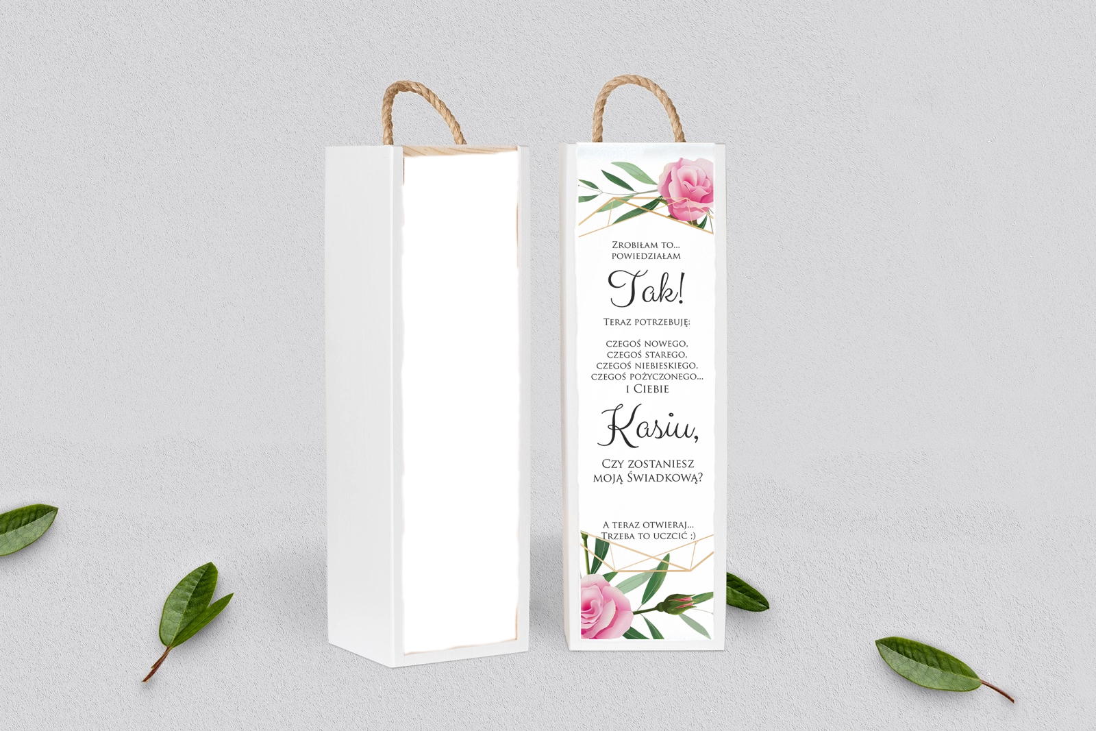 Prośba o Świadkowanie - SNW Akryl biała Flowers & Frame Motyw 4